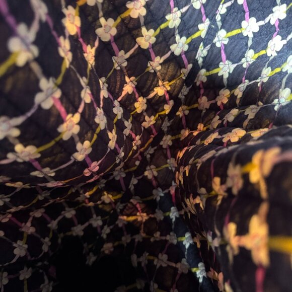 Vera Bradley Large Floral Quilted Shoulder Bag With Zipper & Double Straps - Picture 11 of 16